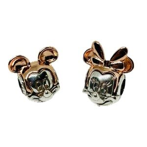 Authentic Pandora Disney’s Mickey & Minnie Two-Tone Head Charms (Set of 2) MINT